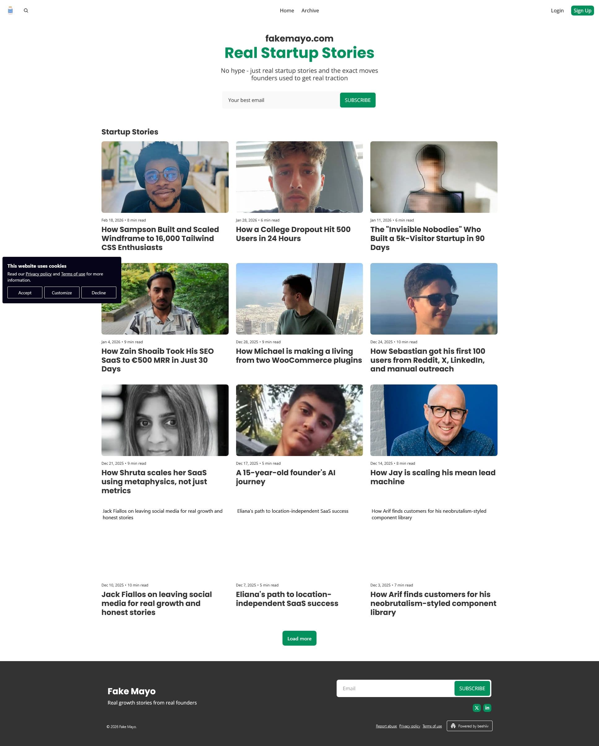 Screenshot of fakemayo.com