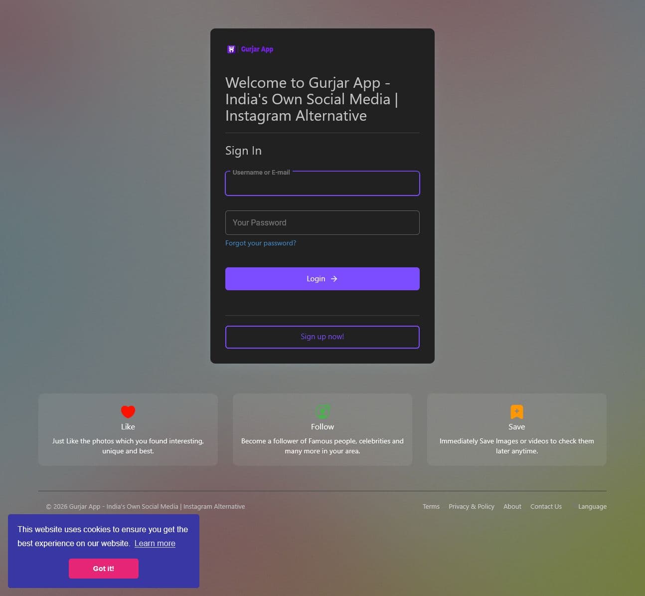 Screenshot of gurjar.app
