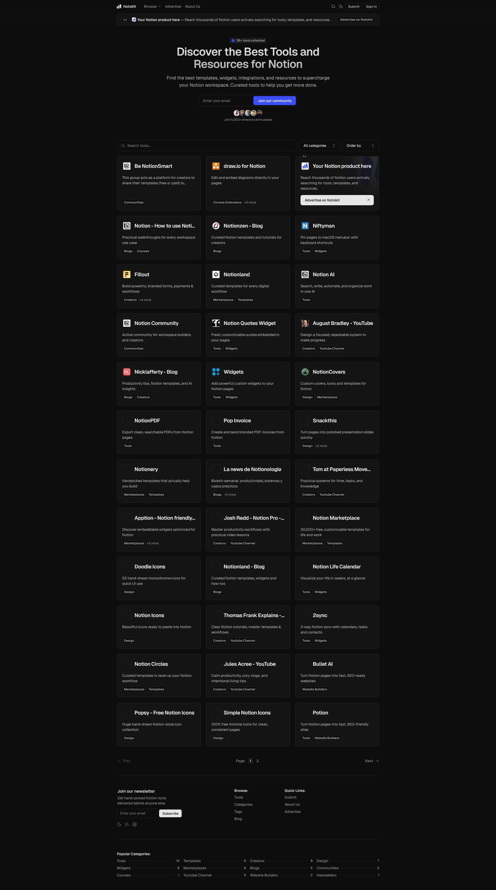 Screenshot of notokit.com