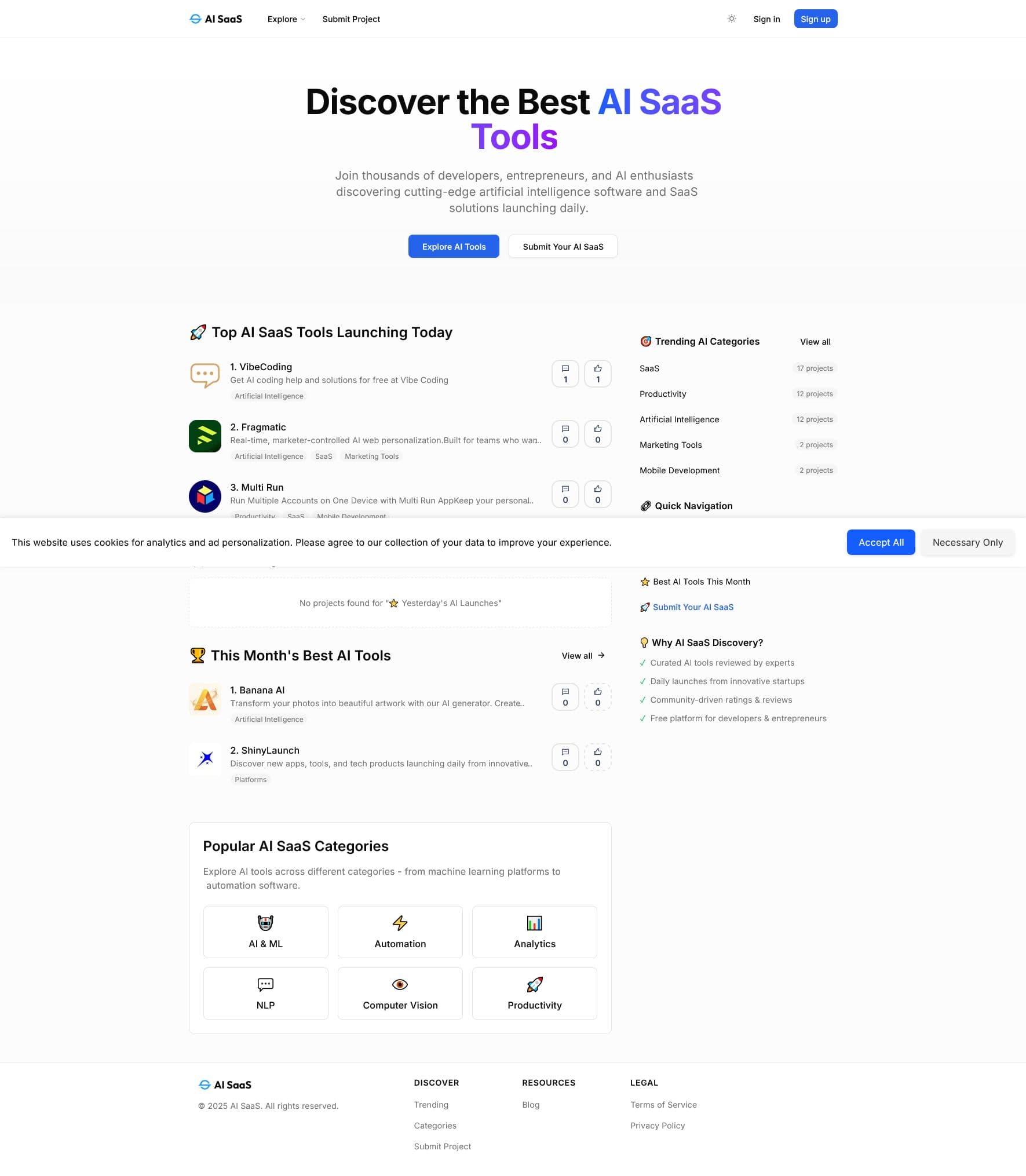Screenshot of Ai Saas