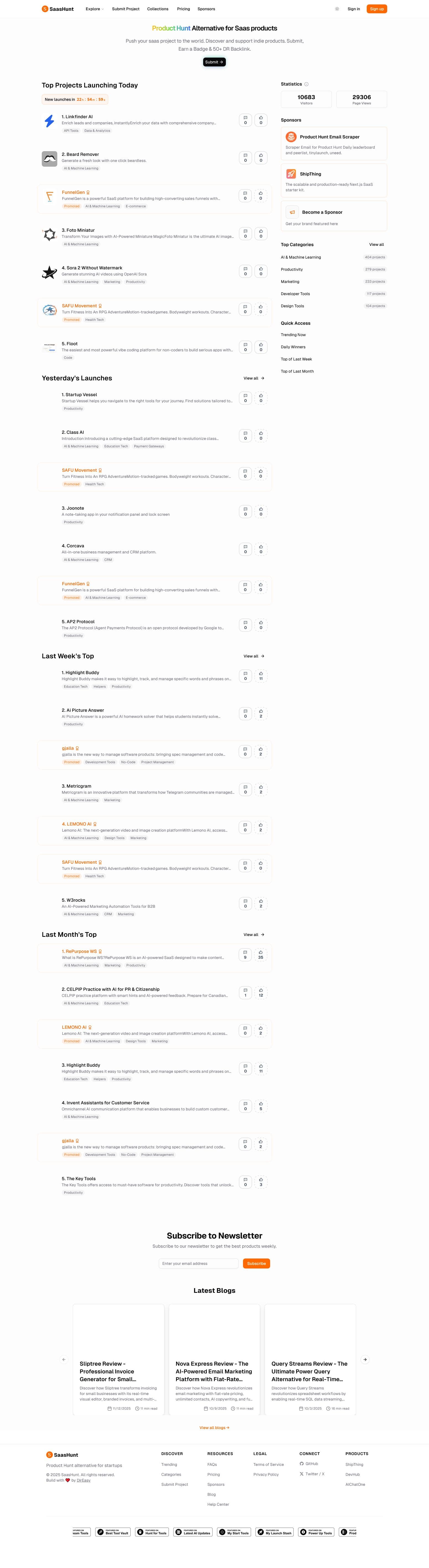 Screenshot of Saashunt